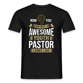 Youth Parish Church Pastor Christian - Men's T-Shirt - black - Front - AI Model Male 178 light (178cm)