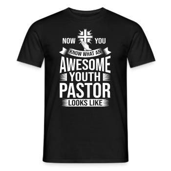 Youth Parish Church Pastor Christian - Men's T-Shirt - black - Front - AI Model Male 178 light (178cm)