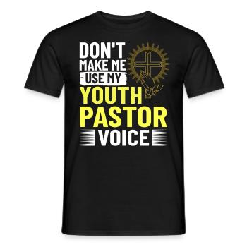 Youth Parish Church Pastor Christian - Men's T-Shirt - black - Front - AI Model Male 178 light (178cm)