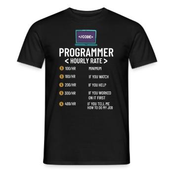 Programmeur Programmation Ordinateur Développeur Pc - T-shirt homme - noir - Devant - AI Model Male 178 light (178cm)