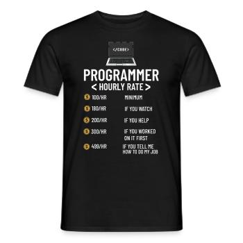 Programmeur Programmation Ordinateur Développeur Pc - T-shirt homme - noir - Devant - AI Model Male 178 light (178cm)