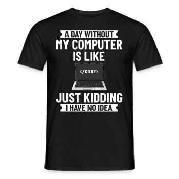 Programmeur Programmation Ordinateur Développeur Pc - T-shirt homme - noir - Devant - AI Model Male 178 light (178cm)