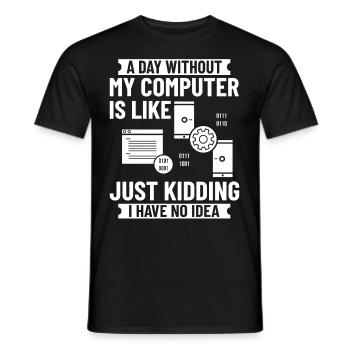 Programmeur Programmation Ordinateur Développeur Pc - T-shirt homme - noir - Devant - AI Model Male 178 light (178cm)