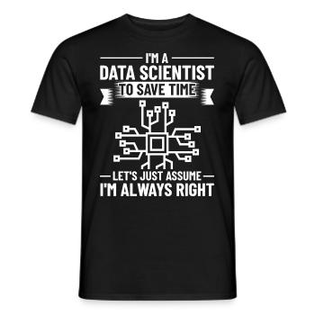 Data Scientist Data Science Science - T-shirt homme - noir - Devant - AI Model Male 178 light (178cm)