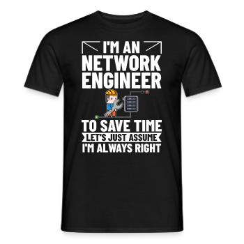 Netzwerkingenieur Network Engineer Computer - Männer T-Shirt - Schwarz - Vorne - AI Model Male 178 light (178cm)