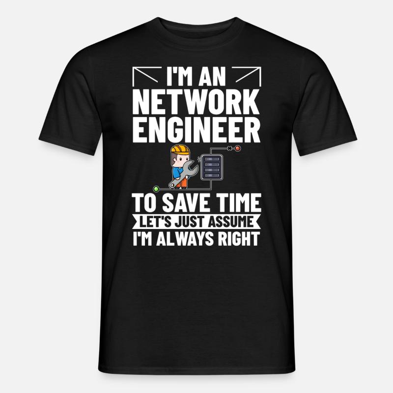 Netzwerkingenieur Network Engineer Computer - Männer T-Shirt - Schwarz