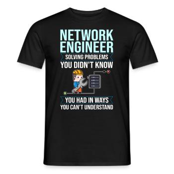 Netzwerkingenieur Network Engineer Computer - Männer T-Shirt - Schwarz - Vorne - AI Model Male 178 light (178cm)