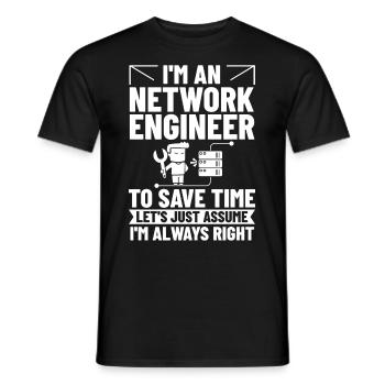 Netzwerkingenieur Network Engineer Computer - Männer T-Shirt - Schwarz - Vorne - AI Model Male 178 light (178cm)