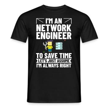 Netzwerkingenieur Network Engineer Computer - Männer T-Shirt - Schwarz - Vorne - AI Model Male 178 light (178cm)