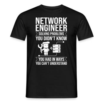 Netzwerkingenieur Network Engineer Computer - Männer T-Shirt - Schwarz - Vorne - AI Model Male 178 light (178cm)