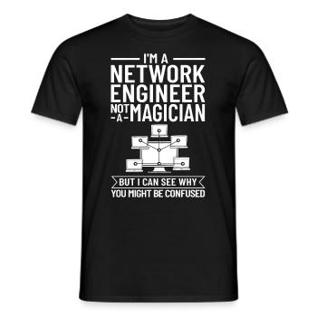 Netzwerkingenieur Network Engineer Computer - Männer T-Shirt - Schwarz - Vorne - AI Model Male 178 light (178cm)