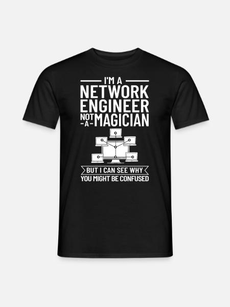 Netzwerkingenieur Network Engineer Computer - Männer T-Shirt - Schwarz