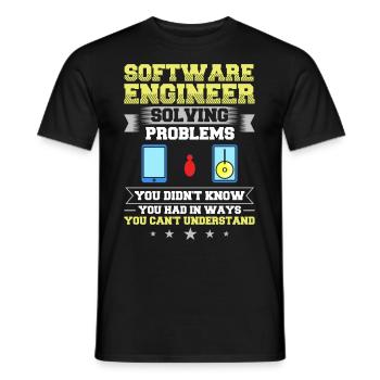 Software Engineering Software Engineering Engineer - Men's T-Shirt - black - Front - AI Model Male 178 light (178cm)