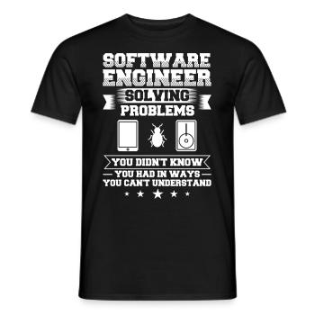 Software Engineering Software Engineering Engineer - Men's T-Shirt - black - Front - AI Model Male 178 light (178cm)