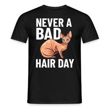 Sphynx Katze Sphinx Haarloses Kätzchen Ägypten - Männer T-Shirt - Schwarz - Vorne - AI Model Male 178 light (178cm)