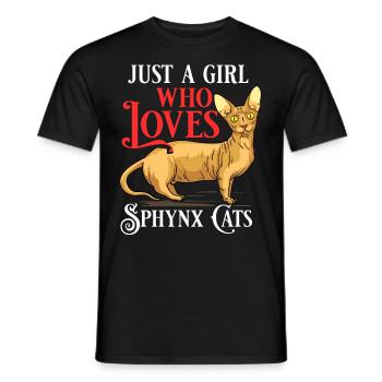 Sphynx Katze Sphinx Haarloses Kätzchen Ägypten - Männer T-Shirt - Schwarz - Vorne - AI Model Male 178 light (178cm)