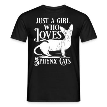 Sphynx Katze Sphinx Haarloses Kätzchen Ägypten - Männer T-Shirt - Schwarz - Vorne - AI Model Male 178 light (178cm)