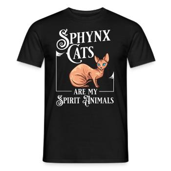 Sphynx Katze Sphinx Haarloses Kätzchen Ägypten - Männer T-Shirt - Schwarz - Vorne - AI Model Male 178 light (178cm)