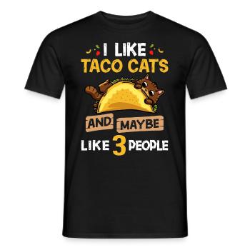 Tacocat Taco Chat Chat Chat Fast Food - T-shirt homme - noir - Devant - AI Model Male 178 light (178cm)