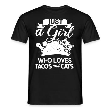 Tacocat Taco Chat Chat Chat Fast Food - T-shirt homme - noir - Devant - AI Model Male 178 light (178cm)