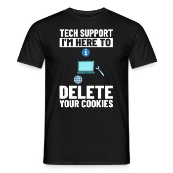 Tech Support IT Technical Assistance Helpdesk - Men's T-Shirt - black - Front - AI Model Male 178 light (178cm)