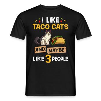 Tacocat Taco Chat Chat Chat Fast Food - T-shirt homme - noir - Devant - AI Model Male 178 light (178cm)