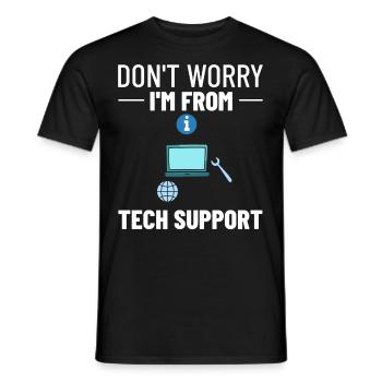 Tech Support IT Technical Assistance Helpdesk - Men's T-Shirt - black - Front - AI Model Male 178 light (178cm)