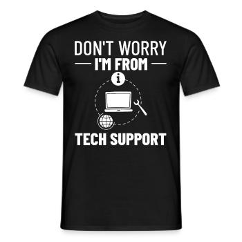 Tech Support IT Technical Assistance Helpdesk - Men's T-Shirt - black - Front - AI Model Male 178 light (178cm)