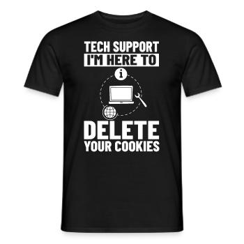 Tech Support IT Technical Assistance Helpdesk - Men's T-Shirt - black - Front - AI Model Male 178 light (178cm)