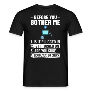 Tech Support IT Technical Assistance Helpdesk - Men's T-Shirt - black - Front - AI Model Male 178 light (178cm)
