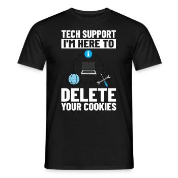 Support technique Assistance technique informatique Helpdesk - T-shirt homme - noir - Devant - AI Model Male 178 light (178cm)