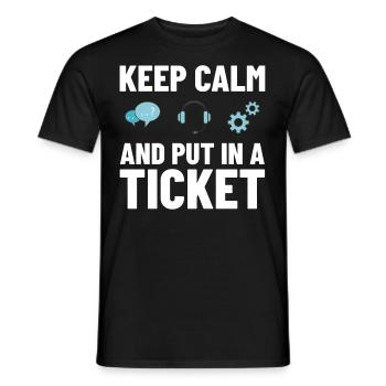 Tech Support IT Technical Assistance Helpdesk - Men's T-Shirt - black - Front - AI Model Male 178 light (178cm)