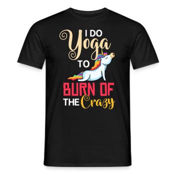 Yoga Licorne Débutant Entraînement Citations Méditation - T-shirt homme - noir - Devant - AI Model Male 178 light (178cm)