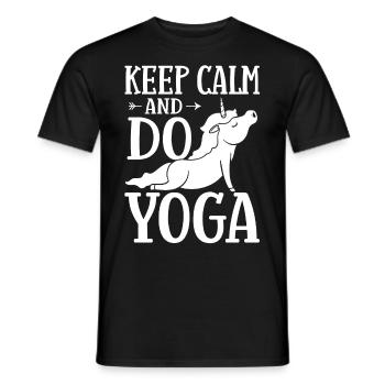 Yoga Licorne Débutant Entraînement Citations Méditation - T-shirt homme - noir - Devant - AI Model Male 178 light (178cm)