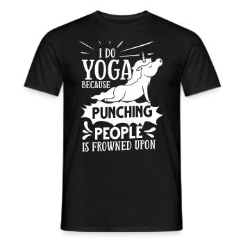 Yoga Licorne Débutant Entraînement Citations Méditation - T-shirt homme - noir - Devant - AI Model Male 178 light (178cm)