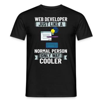 Web Development Web Developer Developer Manager - Men's T-Shirt - black - Front - AI Model Male 178 light (178cm)