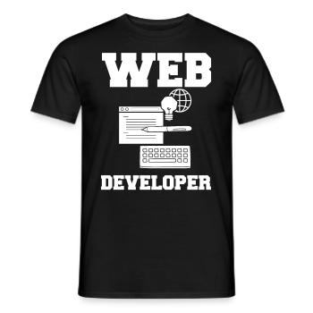 Web Development Web Developer Developer Manager - Men's T-Shirt - black - Front - AI Model Male 178 light (178cm)