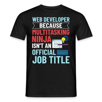 Web Development Web Developer Developer Manager - Men's T-Shirt - black - Front - AI Model Male 178 light (178cm)