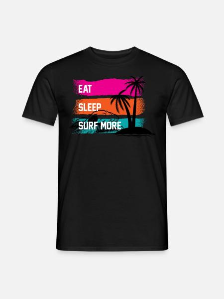 Surfen Schlafen wieder surfen - Männer T-Shirt - Schwarz