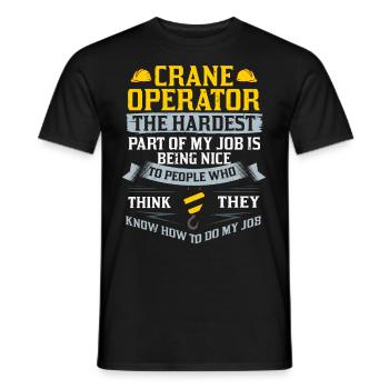 Formation de grutier Ouvrier de la construction Tour de grue - T-shirt homme - noir - Devant - AI Model Male 178 light (178cm)