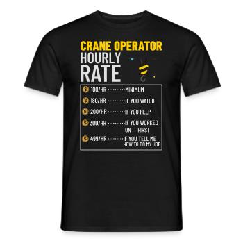 Formation de grutier Ouvrier de la construction Tour de grue - T-shirt homme - noir - Devant - AI Model Male 178 light (178cm)