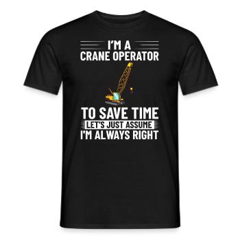 Formation de grutier Ouvrier de la construction Tour de grue - T-shirt homme - noir - Devant - AI Model Male 178 light (178cm)