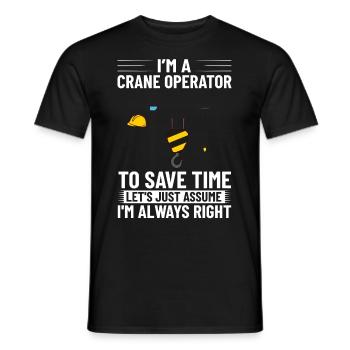 Formation de grutier Ouvrier de la construction Tour de grue - T-shirt homme - noir - Devant - AI Model Male 178 light (178cm)
