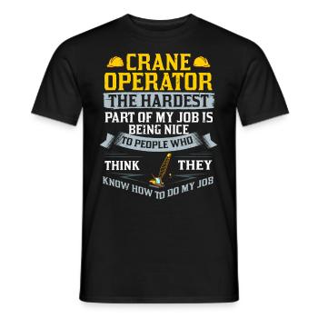 Formation de grutier Ouvrier de la construction Tour de grue - T-shirt homme - noir - Devant - AI Model Male 178 light (178cm)