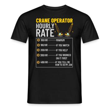 Formation de grutier Ouvrier de la construction Tour de grue - T-shirt homme - noir - Devant - AI Model Male 178 light (178cm)