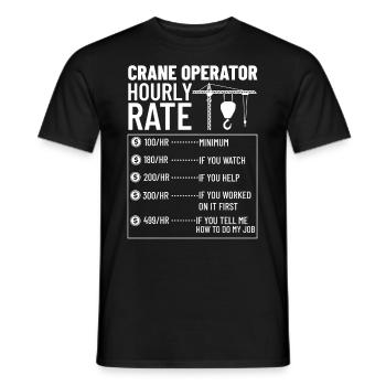 Formation de grutier Ouvrier de la construction Tour de grue - T-shirt homme - noir - Devant - AI Model Male 178 light (178cm)