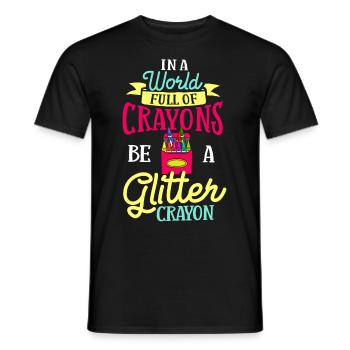 Crayon Box Colored Pencil Wax Case Wax Crayon - Men's T-Shirt - black - Front - AI Model Male 178 light (178cm)