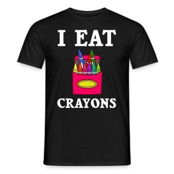 Crayon Box Colored Pencil Wax Case Wax Crayon - Men's T-Shirt - black - Front - AI Model Male 178 light (178cm)