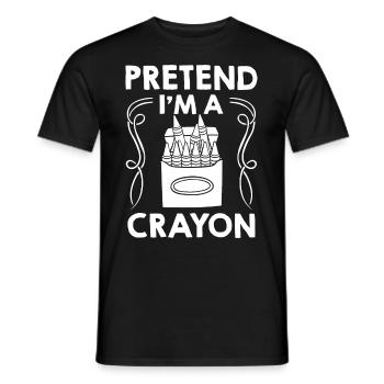 Crayon Box Colored Pencil Wax Case Wax Crayon - Men's T-Shirt - black - Front - AI Model Male 178 light (178cm)