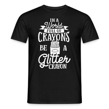Crayon Box Colored Pencil Wax Case Wax Crayon - Men's T-Shirt - black - Front - AI Model Male 178 light (178cm)